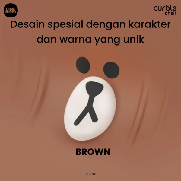 Curble Chair LINE&FRIENDS Series - Brown (LIMITED EDITION) - Gambar 2