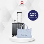 SM SUITCASE SOLIO 18 INCH GRAY + FOLDING BAG SM STYLE 2019