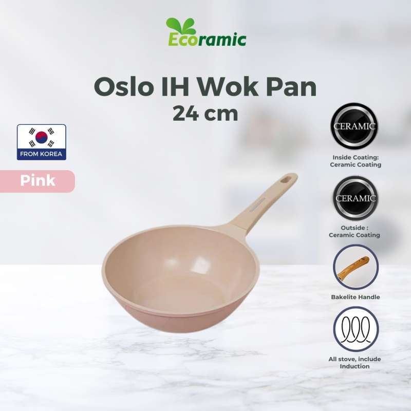 ecoramic_ecoramic_oslo_wok_pan_24_-_ih_pink_full01_u8kp8fdk.jpeg ECORAMIC OSLO WOK PAN 24 IH - Image 1