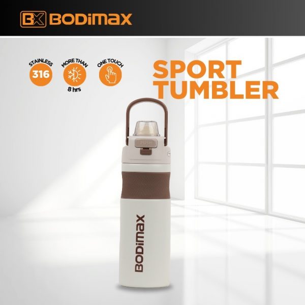 BODIMAX ONE TOUCH CLIP TUMBLER WHITE